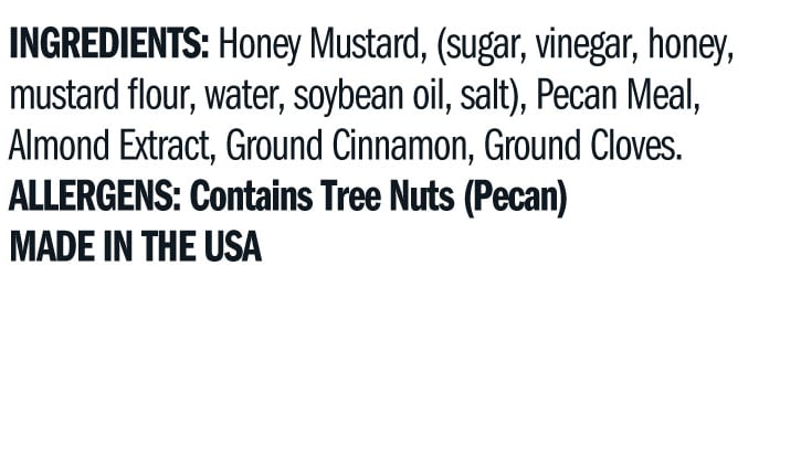 Terrapin Ridge Farms Pecan Honey Mustard ingredients