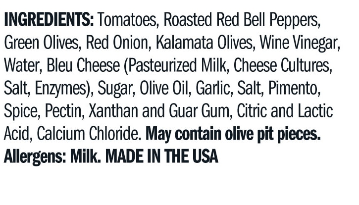 Terrapin Ridge Farms Bleu Cheese Stuffed Olive Tapenade ingredients