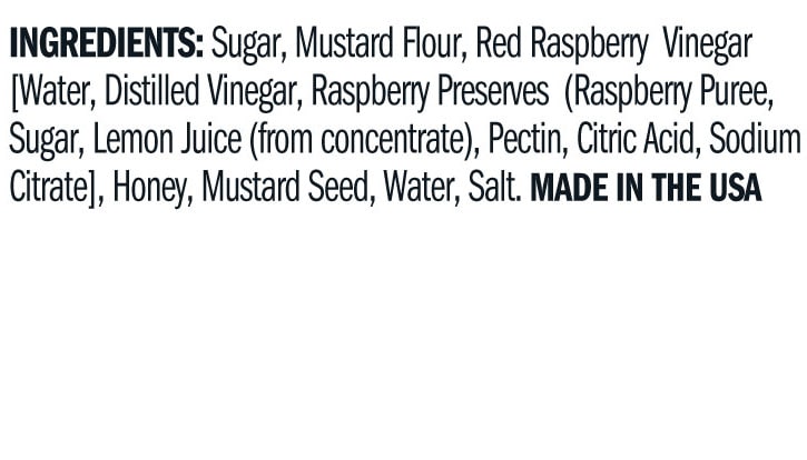 Terrapin Ridge Farms Raspberry Honey Mustard Pretzel Dip ingredients